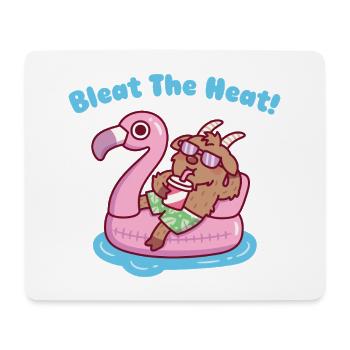 Ziege entspannt sich auf Flamingo-Float – Wortspiel mit der Hitze - Mousepad (Querformat) - Weiß - Vorne