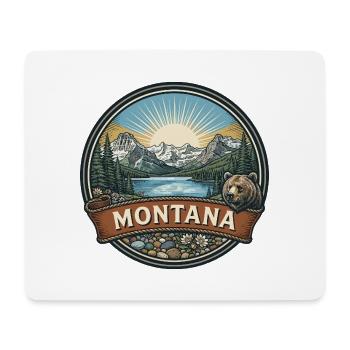Montana-Gletscher-Nationalpark-Reiseabzeichen - Mousepad (Querformat) - Weiß - Vorne