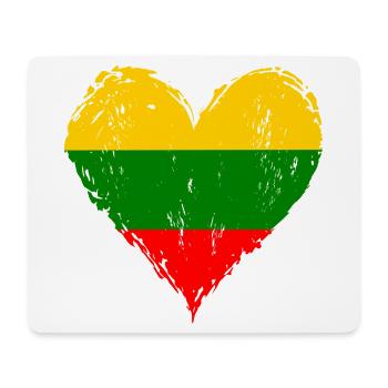 Litauen Herzflagge Grunge - Mousepad (Querformat) - Weiß - Vorne