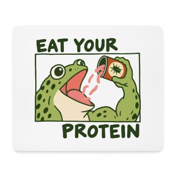 Lustig: Eß deinen Protein-Gym-Frosch - Mousepad (Querformat) - Weiß - Vorne
