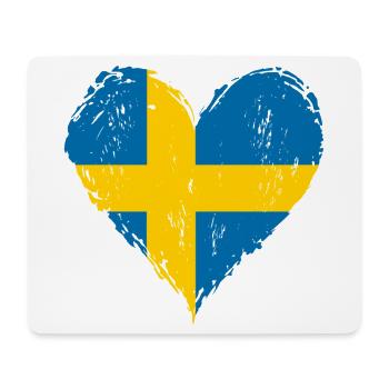 Schweden Herzflagge Grunge - Mousepad (Querformat) - Weiß - Vorne