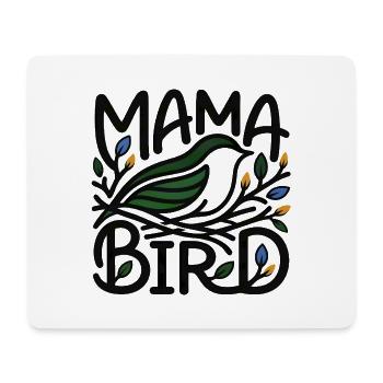 Mama Bird – Minimalistischer skandinavischer Stil - Mousepad (Querformat) - Weiß - Vorne