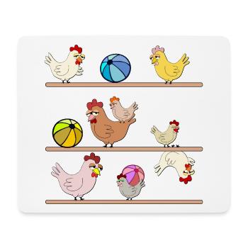 Hühnerstall Hühner Wasserball - Mousepad (Querformat) - Weiß - Vorne