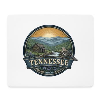 Tennessee Smoky Mountains Retro-Reiseabzeichen - Mousepad (Querformat) - Weiß - Vorne