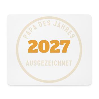 Papa des Jahres 2027 Siegel Geschenk Vatertag - Mousepad (Querformat) - Weiß - Vorne