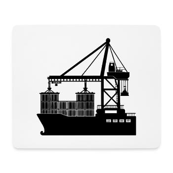 Containerkran - Mousepad (Querformat) - Weiß - Vorne