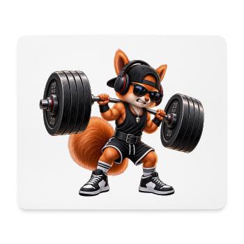 Fitness Eichhörnchen Gym Muskeln Bodybuilding - Mousepad (Querformat) - Weiß - Vorne