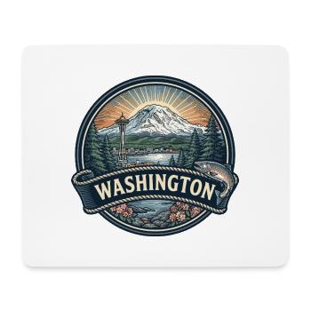 Washington Mount Rainier Space Needle Geschenk - Mousepad (Querformat) - Weiß - Vorne