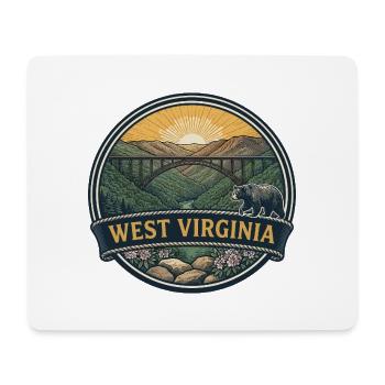 West Virginia New River Gorge Reiseabzeichen - Mousepad (Querformat) - Weiß - Vorne