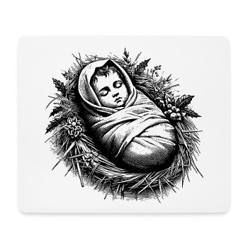 Neugeborener Jesus - Mousepad (Querformat) - Weiß - Vorne