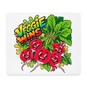 Veggie Wins Radieschen - Mousepad (Querformat) - Weiß - Vorne