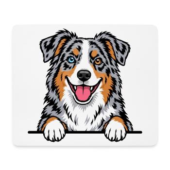 Aussie Australian Shepherd - Mousepad (Querformat) - Weiß - Vorne