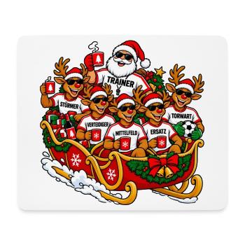 Lustiger Fussball-Weihnachtspulli- Fussball Outfit - Mousepad (Querformat) - Weiß - Vorne