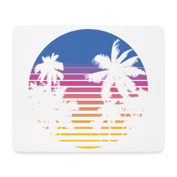 Palmen Retro 80er 90er Florida Miami Vintage Palme - Mousepad (Querformat) - Weiß - Vorne