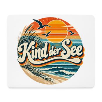 Kind der See Strand Retro - Mousepad (Querformat) - Weiß - Vorne