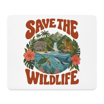 Save The Wildlife - Mousepad (Querformat) - Weiß - Vorne