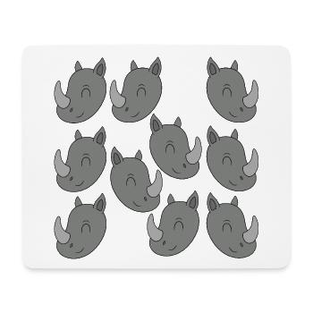 Cartoon-Nashornkopf - Mousepad (Querformat) - Weiß - Vorne