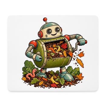 Herbstroboter mit Falllaub - Mousepad (Querformat) - Weiß - Vorne