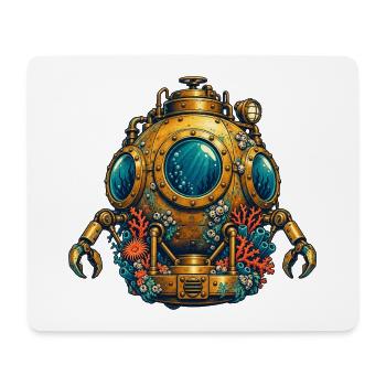 Steampunk Tauchhelm Coralwelt - Mousepad (Querformat) - Weiß - Vorne