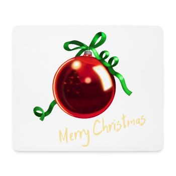 Christbaumkugel Rot - Merry Christmas - Mousepad (Querformat) - Weiß - Vorne