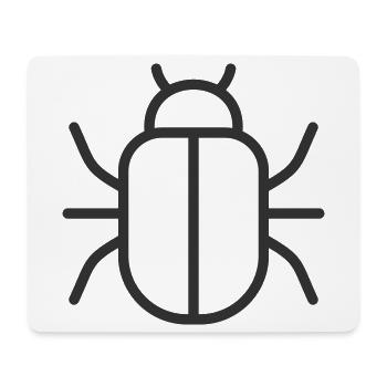 Bug-Malware-Linien-Symbol - Mousepad (Querformat) - Weiß - Vorne