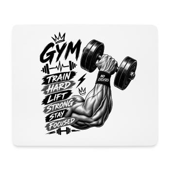 Train Hard Fitness Motivation - Mousepad (Querformat) - Weiß - Vorne