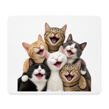 Katzenlachen in einer mehrfarbigen Horde - Mousepad (Querformat) - Weiß - Vorne