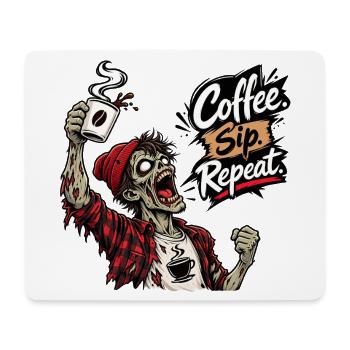 Kaffeeliebhaber Zombie Kaffee Spruch Design - Mousepad (Querformat) - Weiß - Vorne