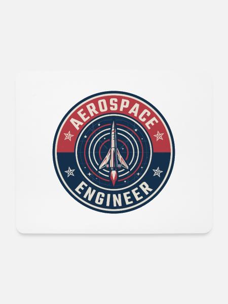 Vintage Aerospace Engineer Raketen-Orbitabzeichen oben - Mousepad (Querformat) - Weiß