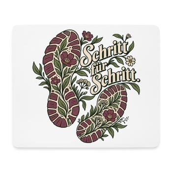 Schritt für Schritt – Laufmotiv - Mousepad (Querformat) - Weiß - Vorne