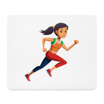 Running Girl - Mousepad (Querformat) - Weiß - Vorne