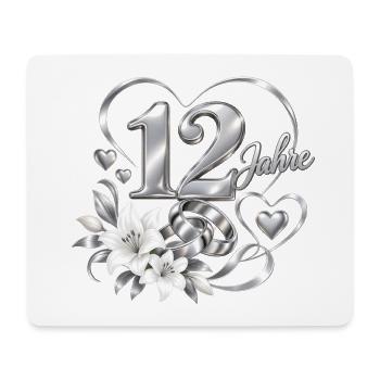 12.Hochzeitstag , 12 Jahre , Nickelhochzeit - Mousepad (Querformat) - Weiß - Vorne