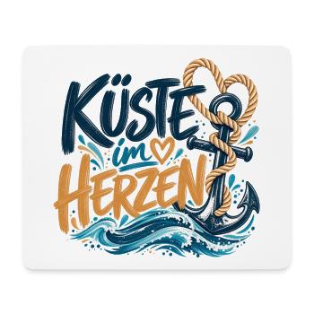 Küste im Herzen – Maritimes Design - Mousepad (Querformat) - Weiß - Vorne