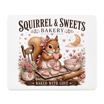 Squirrel Sweets Bakery: Mit Liebe gebacken - Mousepad (Querformat) - Weiß - Vorne