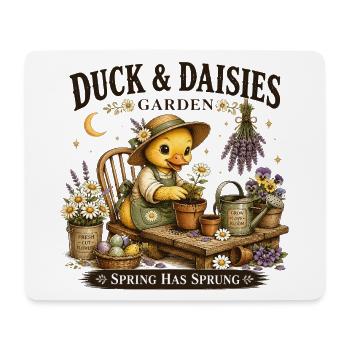Duck & Daisies Frühlingsgarten - Mousepad (Querformat) - Weiß - Vorne