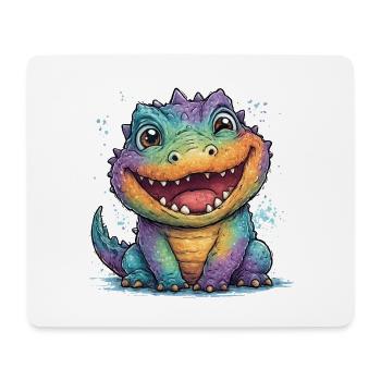 Rainbow Krokodil - Mousepad (Querformat) - Weiß - Vorne