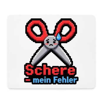 Schere mein Fehler Pixel Art Retro Gaming Shirt - Mousepad (Querformat) - Weiß - Vorne