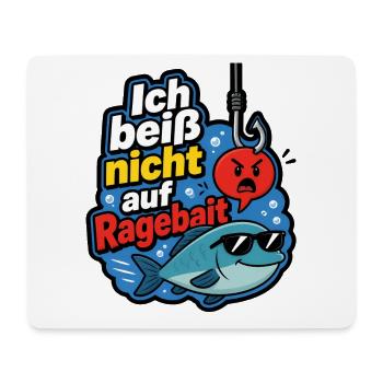 Ich beiß nicht auf Ragebait Angel Angler Shirt - Mousepad (Querformat) - Weiß - Vorne