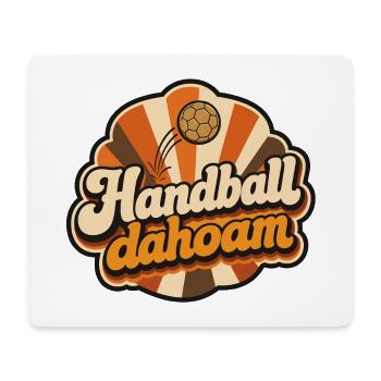 Handball dahoam Retro 70er Jahre Vektor Shirt - Mousepad (Querformat) - Weiß - Vorne