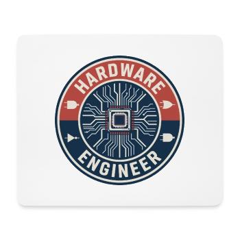 Vintage Computer Hardware Engineer Chip-Abzeichen oben - Mousepad (Querformat) - Weiß - Vorne