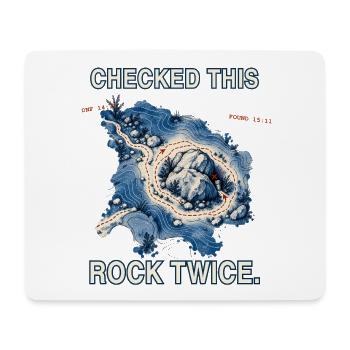 Geocaching — Diesen Stein zweimal überprüft - Mousepad (Querformat) - Weiß - Vorne