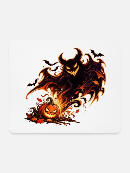 Kleiner Kürbis, großer Spuk - Mousepad (Querformat) - Weiß