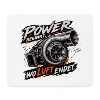 Turbolader - Mousepad (Querformat) - Weiß - Vorne