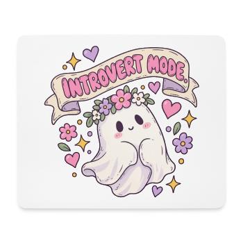 Introvert Mode Geist mit Blumenkranz - Mousepad (Querformat) - Weiß - Vorne