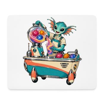 Galaktischer Drache mischt kosmisches Getränk - Mousepad (Querformat) - Weiß - Vorne