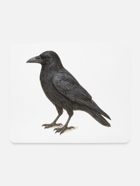 Black Crow - Mousepad (Querformat) - Weiß