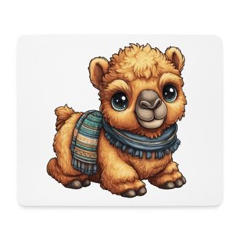 Kleines Kamel im Schal - Mousepad (Querformat) - Weiß - Vorne