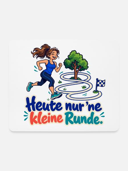 Joggerin auf kleiner Runde - Mousepad (Querformat) - Weiß