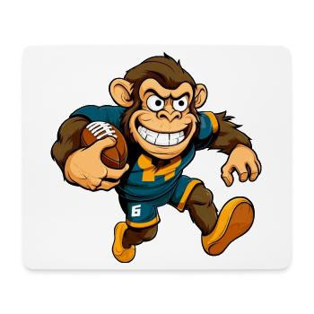 Affe Rugbyspieler - Mousepad (Querformat) - Weiß - Vorne