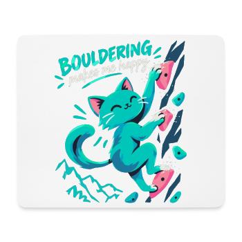 Süße Katze beim Bouldern – Spruch Geschenk - Mousepad (Querformat) - Weiß - Vorne